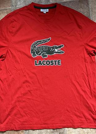 Футболка lacoste signature print regular fit cotton jersey