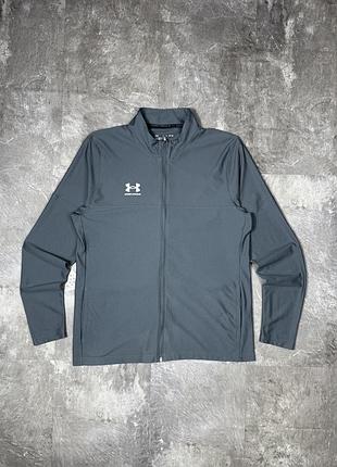 Чоловіча спортивна кофта under armour xl (андер армор), сіра олімпійка на блискавці для тренувань, оригінал. дуже хороший стан