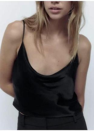 Топ атласний zara