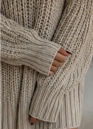 H&m светр oversize з капюшоном • бежевий • вовна, альпака • m/l/xl