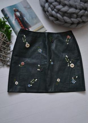 Класна спідниця еко шкіра zara