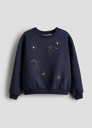 4-6/6-8 р h&amp;m новый фирменный свитшот батник кофта толстовка девочке вишни