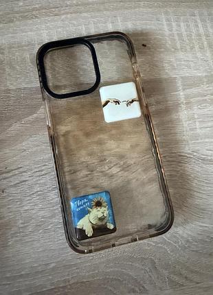 Прозорий чохол із принтом на iphone 15 pro max