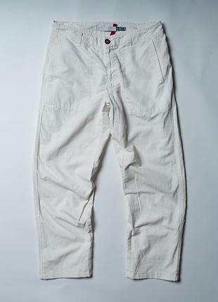 Trussardi white cotton linen blend pants  [pmh017343]