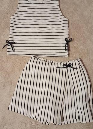 Летний костюм от zara шорты -юбка топ