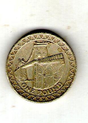 Большая британия королева елизавета ii 1 фунт, 2005 год никель-латунь, 9.5g, ø 22.5mm no1951