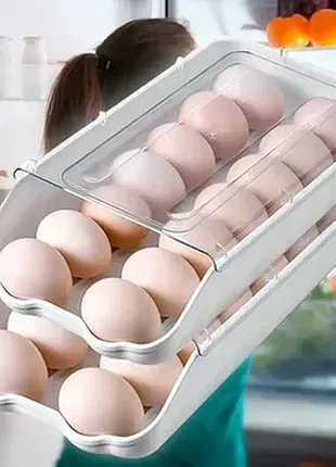 Контейнер-лоток органайзер для зберігання яєць на 14 яєць egg tray прозорий