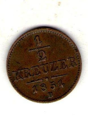 Австрия франццей i 1⁄2 крейцера, 1851 год медь, 2.7g, ø 19.7mm no3820