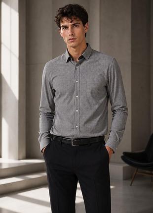 Чоловіча сорочка boss hugo boss slim fit 41/16 в клітинку