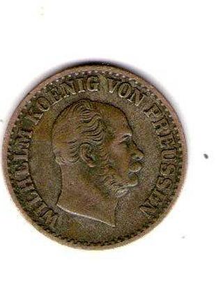 Германия королевство пруссия вильгельм i 1 серебряный платья1870 год серебро 0.220, 2.19g, ø 18.5mm no3845