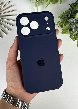 Силіконовий чохол на айфон 17 pro max із закритим низом і камерами | iphone 17 pro max темно-синій (8)