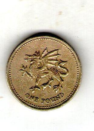 Большая британия королева елизавета ii 1 фунт, 2000 год никель-латунь, 9.5g, ø 22.5mm no181