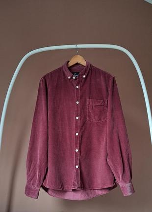 Сорочка чоловіча вельветова бордова topman