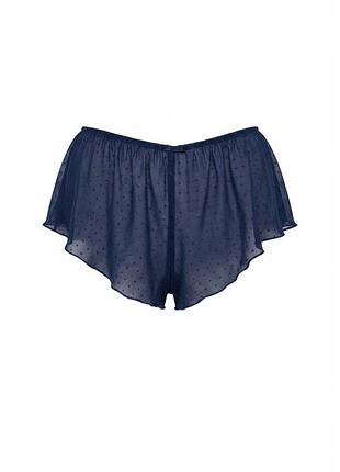 Шикарные темно-синие трусики шортики boux avenue в горошек / пижамные шорты (размер xs / 34 / uk 6)