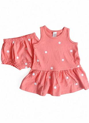 Костюм (сарафан+шорты под памперс) для девочки c&a 99999436 74см(р) коралловый
