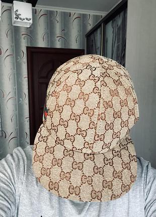 Кепка чоловіча gucci коричнева з принтом ,one size