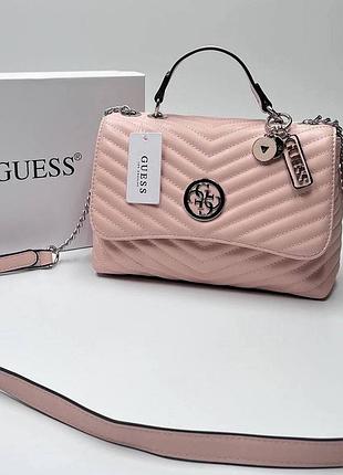 Жіноча сумка на плече guess (121) пудрова