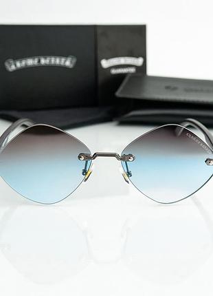 Женские брендовые безоправные очки chrome hearts (20870) blue