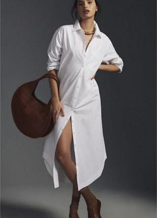 Біла подовжена сорочка-сукня h&m, пляжна рубашка-плаття розмір m/46-48