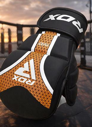 Перчатки для мма rdx t17 aura gold размер м профессиональные тренировочные mma перчатки из maya hidetm kalix skin