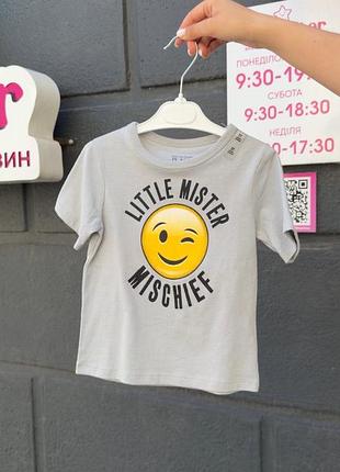 Сіра футболка з принтом the children's place «little mister mischief» 9791