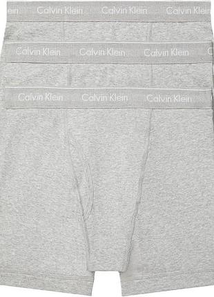 Чоловічі труси боксери calvin klein набір 3 штуки в сірому кольорі