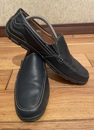 Чоловічі мокасини clarks, оригінал, шкіряні мокасини, мужские кожаные мокасины clarks