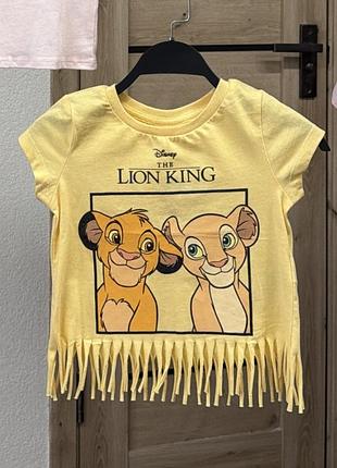Жовта дитяча футболка з принтом "король лев" disney / little star 8762