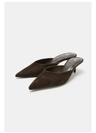 Мюлі замша zara