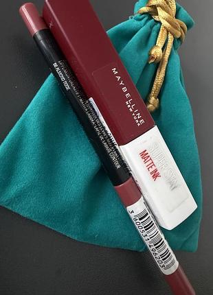 Набір: олівець для губ maybelline + блиск помада для губ maybelline | оригінал | нові
