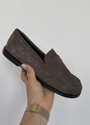Жіночі туфлі лофери шоколад
