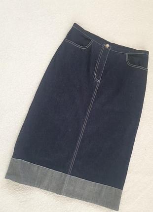 Джинсова пряма міді спідниця nl jeans,р.s/m,стан нової