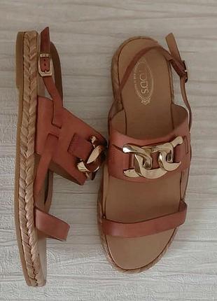 Кожаные сандалии босоножки tod's kate оригинал (р. 37, стелька 24 см)