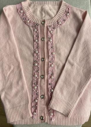 Pinetti кардиган шерсть италия нарядный розовый свитер оригинал
