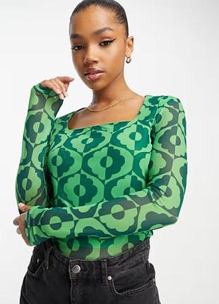 Новый!яркий сетчатый лонгслив y.a.s krizza mesh top.