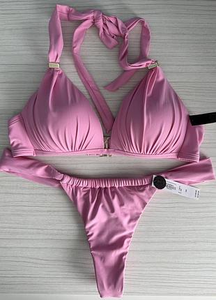 Купальник роздільний victoria’s secret топ халтер m (75c, 75d, 80b), плавки стрінги m. вікторія сікрет