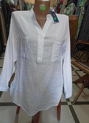 Рубашка женская, xl, хлопок. полуобъем груди 50см, длина изделия 67см.очень мягкая и приятная к телу. новая.