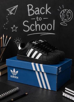 Adidas superstar чорні жіночі кросівки | підліткові | 35–41 женские кроссовки адидас  суперстарые модель 2026 новая коллекция на осень молодежные