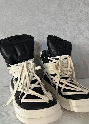 Кросівки rick owens geobasket megalace black / opium y2k / 45р (29см)