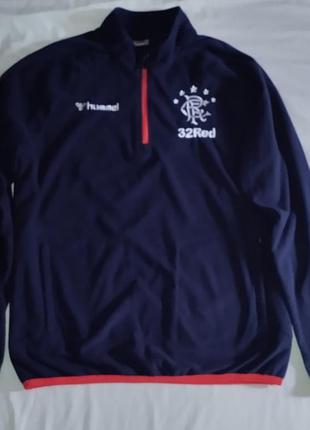 Темно-синя чоловіча тренувальна кофта hummel rangers zip fleece
