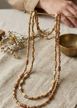 Етно-намисто з натурального дерева в стилі boho/eco
