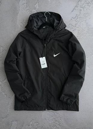 Мужская спортивная ветровка nike черная куртка найк на весна / лето / осень s / m / l / xl / xxl