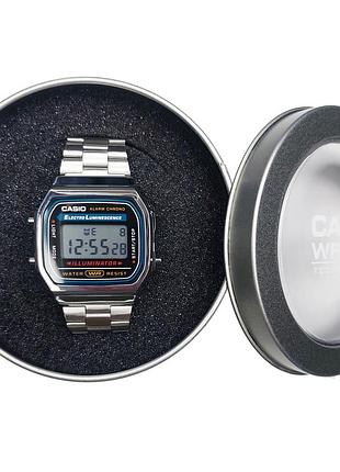 Електронний наручний годинник casio vintage a168wa-1 з підсвіткою illuminator колір silver