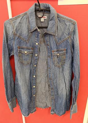 Джинсовая рубашка true religion (xs) оригинал!