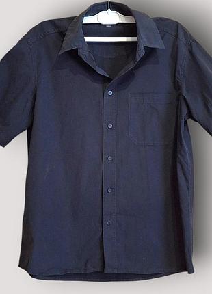 Чоловіча сорочка marks & spencer blue harbour m з коротким рукавом, 100% бавовна