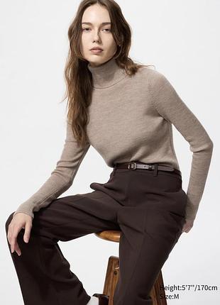 100% вовна мериноса водолазка uniqlo 100% merino ribbed turtleneck jumper