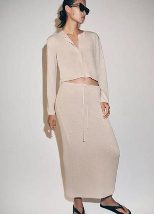 Жіноча довга трикотажна спідниця zara розмір л