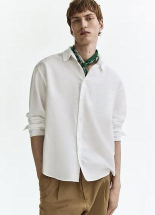 Лльняна чоловіча сорочка h&m