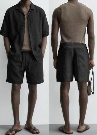 Чоловічі шорти zara 100% льон