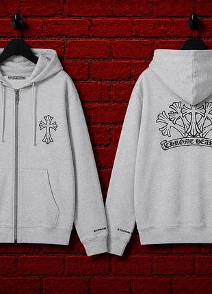 Зип-худи chrome hearts белая 3